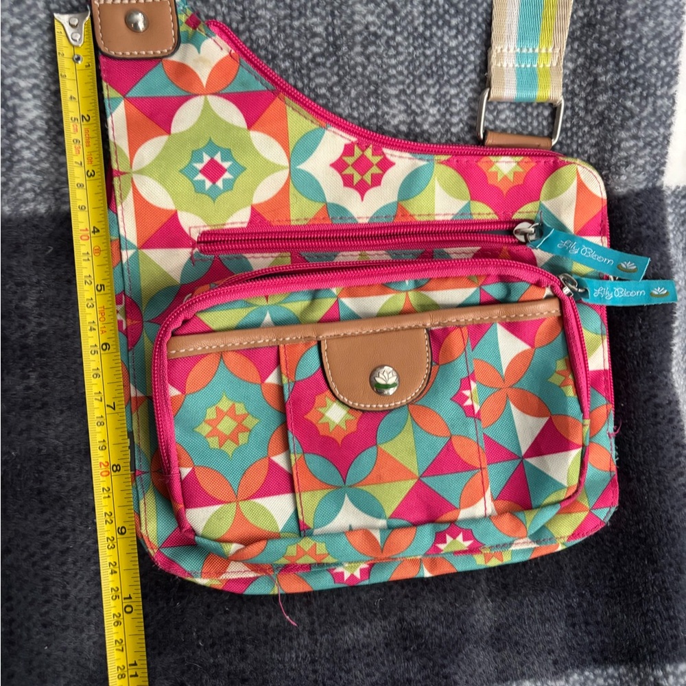 Lily Bloom Red and Pink Crossbody Bag Vibrant Design
